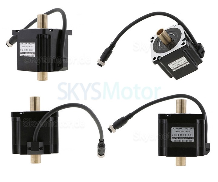Nema 34 Hohlwellen Schrittmotor OK86DL76-Q30H20-C1 1,8° 4,5Nm 6,0A 2,1V Doppelwelle 4 Drähte